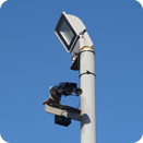 cctv camera and floodlight